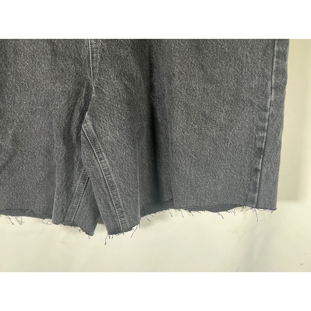 Empyre Men Black Loose Fit Denim Shorts Size 42 Raw Hem Skate Y2K Washed - Picture 3 of 9